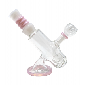 5" Mini Slanted Triple Ring Showerhead Perc Water Pipe Rig - [ZD240]